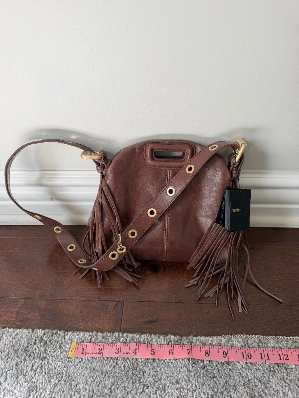 Maje Miss M mini bag in vintage leather